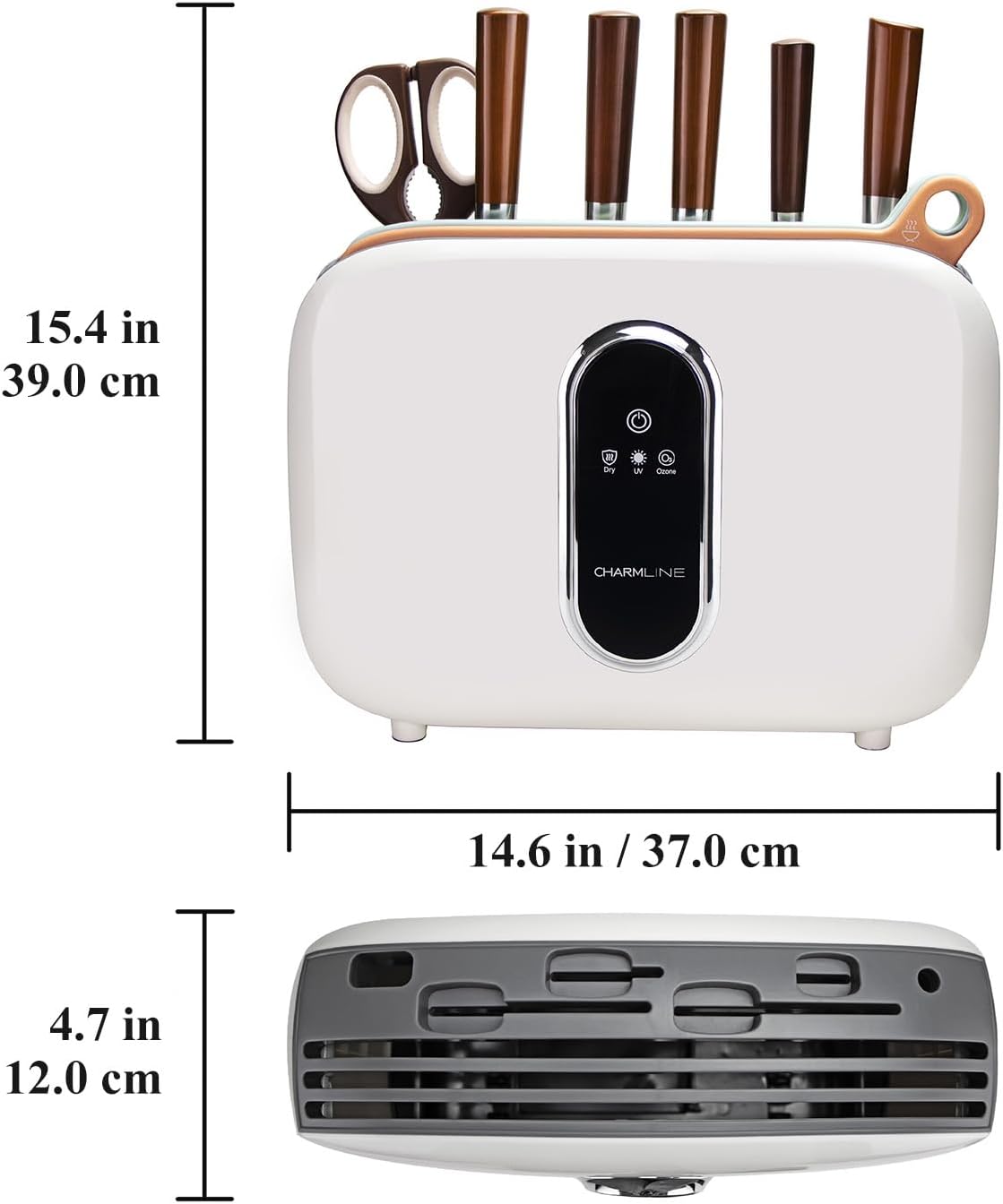 Self-Cleaning & Drying, Cutting Board and Knife Set with Holder
