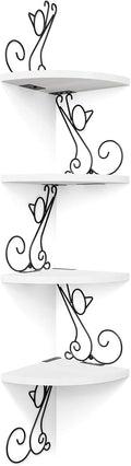 Cute Corner Storage Wood Shelves Decorative Rustic Radial Shelf in Cat Shape Carbonized Black