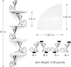 Cute Corner Storage Wood Shelves Decorative Rustic Radial Shelf in Cat Shape Carbonized Black