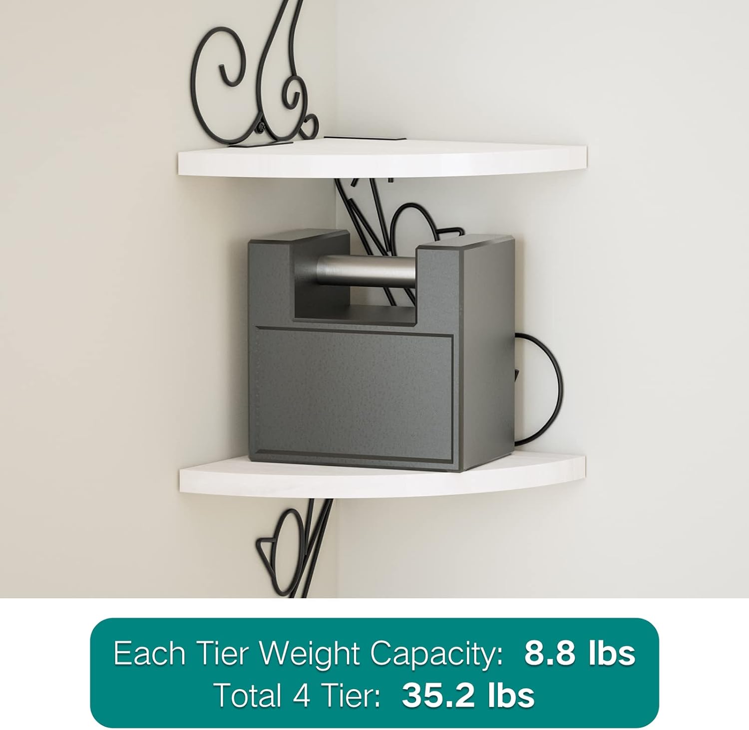 Cute Corner Storage Wood Shelves Decorative Rustic Radial Shelf in Cat Shape Carbonized Black