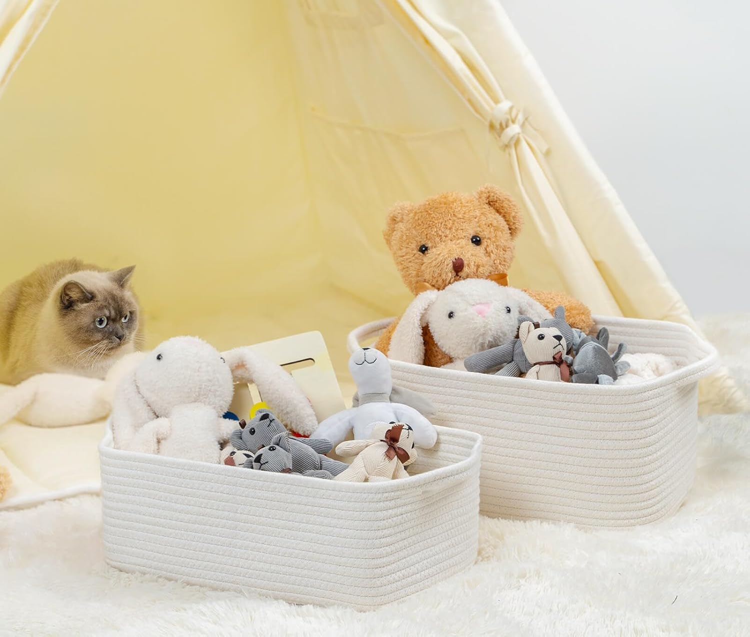 Durable Small Cotton Rope Basket for Organizing