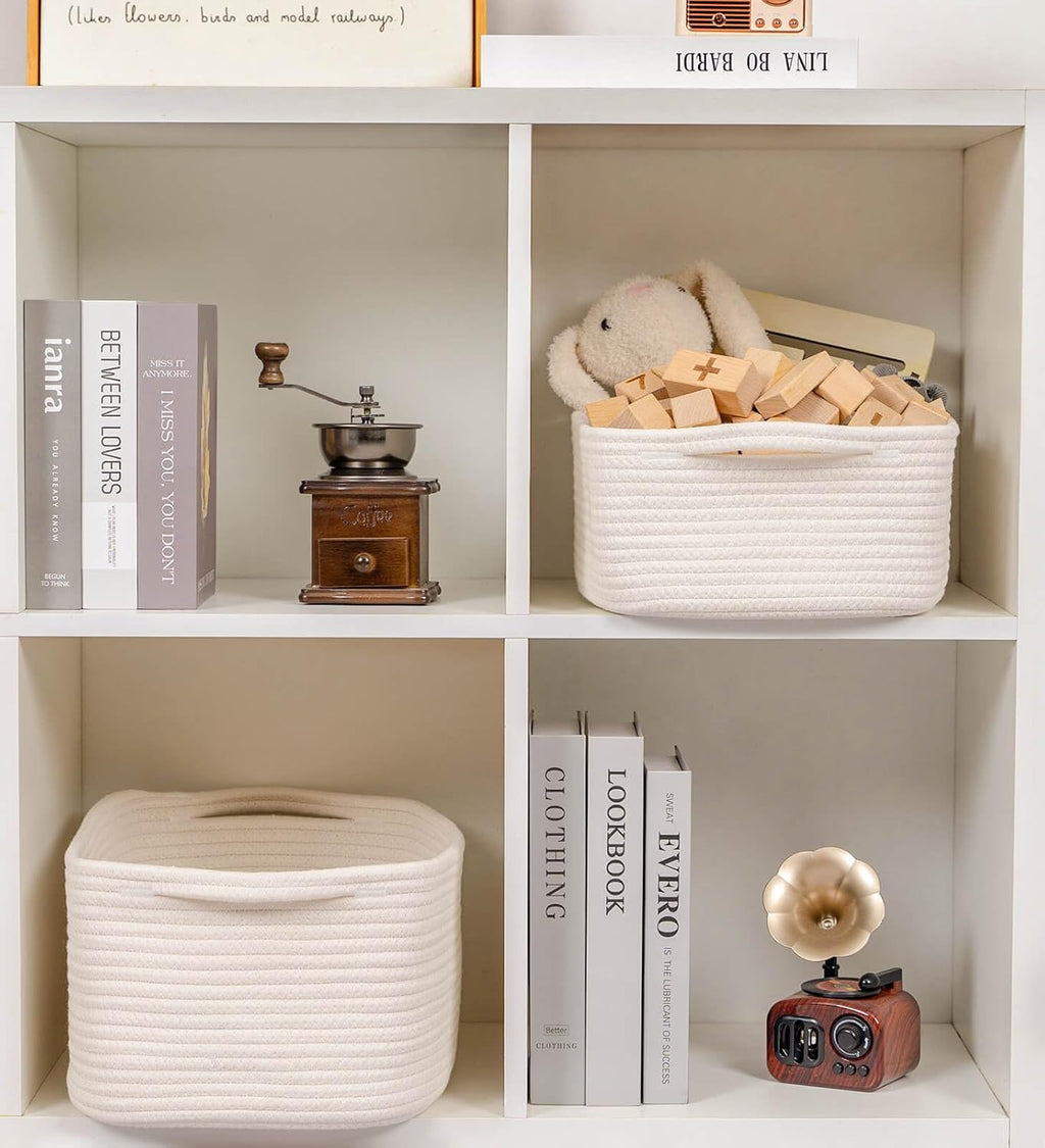 Durable Small Cotton Rope Basket for Organizing