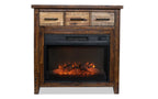 Cozy, Rustic Electric Fireplace and Space saving shelf unit IDEA!!