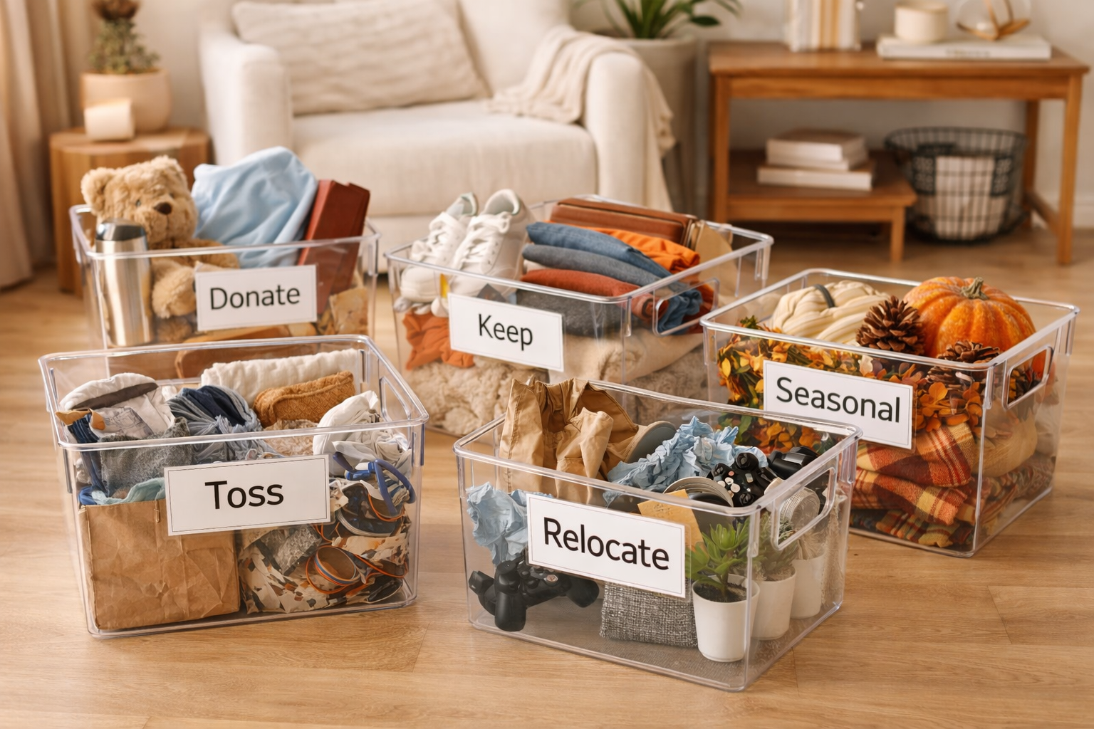 Clear Plastic Storage/sorting Bins