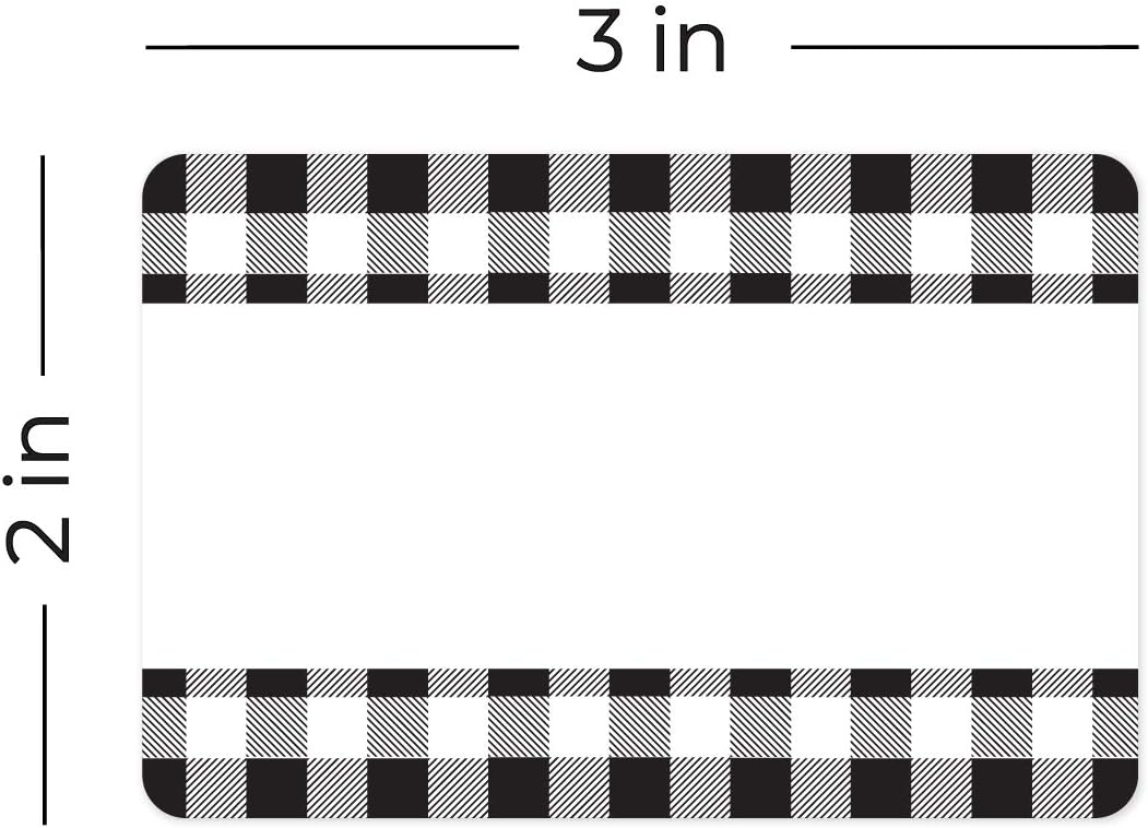 Buffalo Plaid Write On Pantry Labels