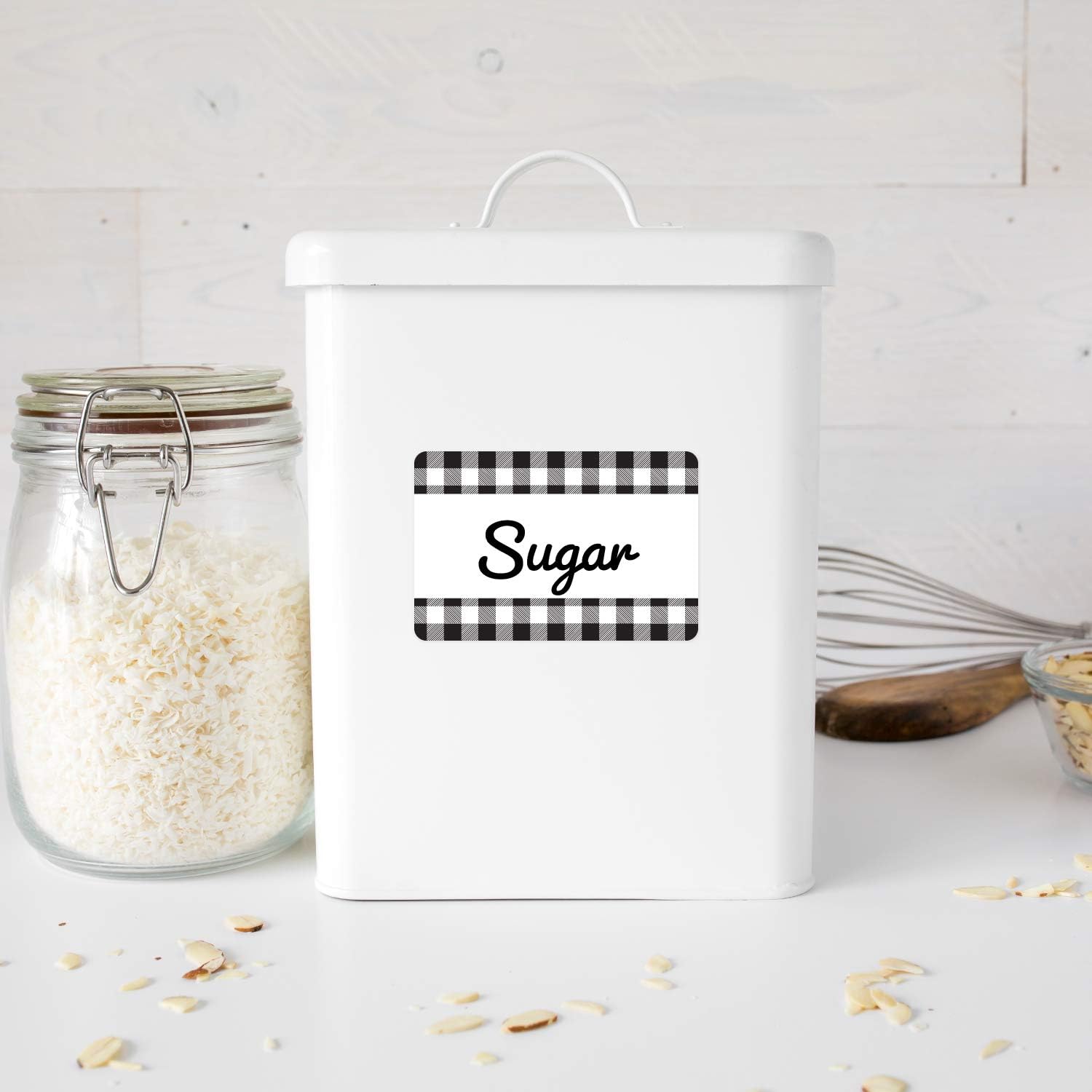 Buffalo Plaid Write On Pantry Labels
