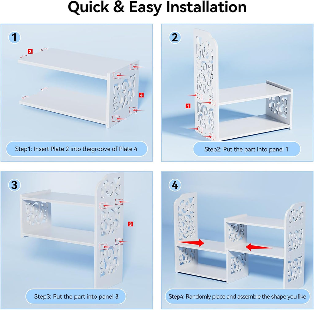 Shelf for Top of Desk - Adjustable Desktop Organizer Shelf
