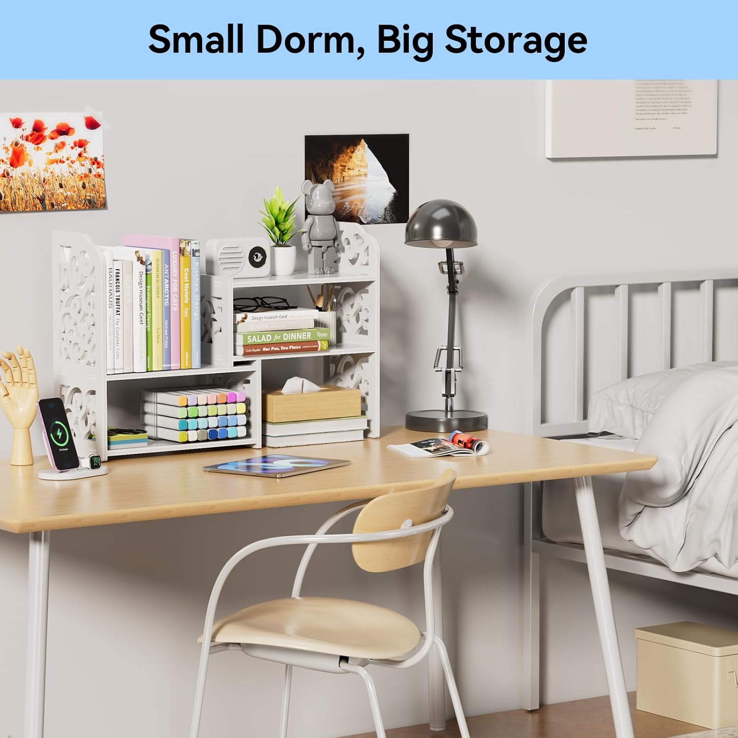 Shelf for Top of Desk - Adjustable Desktop Organizer Shelf